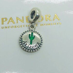 🌞📖Pandora Arizona Cactus Charm  S925 Silver with box